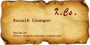 Kozsik Csongor névjegykártya