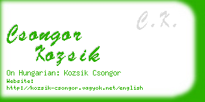 csongor kozsik business card